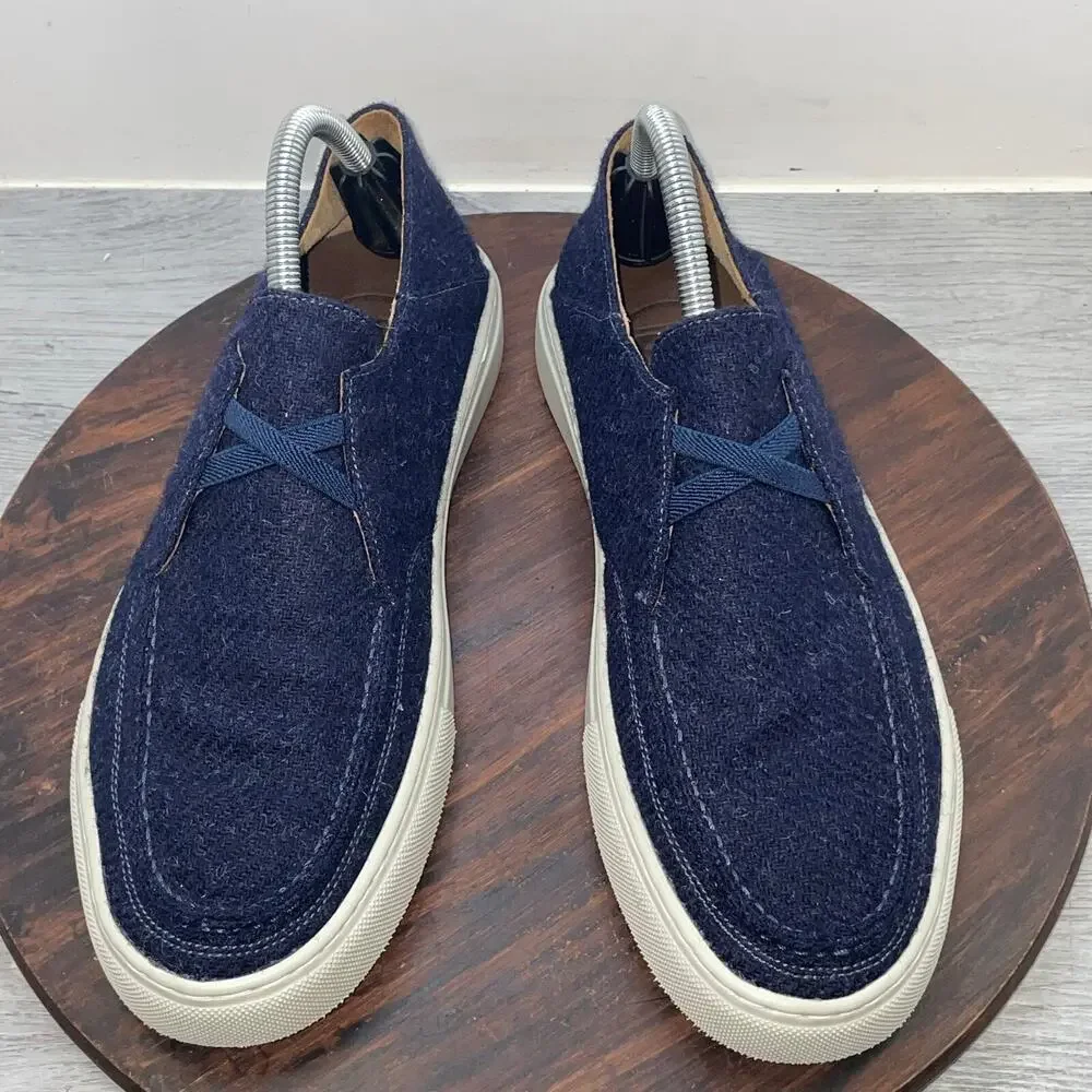 Peter Millar Mountainside Shetland Wool Slip On Shoes Navy MF20F01 Men's Size 8M